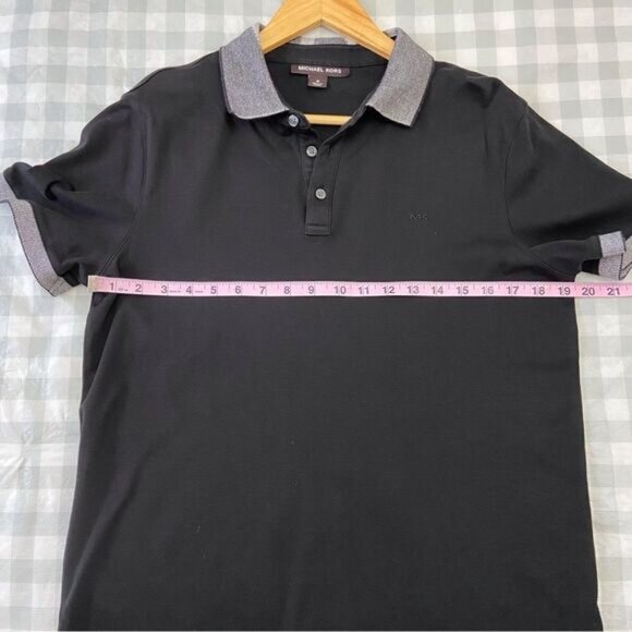 MICHAEL Kors men black shirt in medium or small 100% cotton polo sweater - Picture 7 of 9